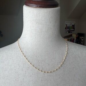 Delicate Gold Bead Station Necklace for Women
